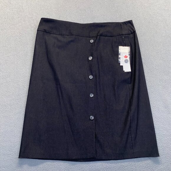 TRIBAL Charcoal Women's Skirt  Buttons,Stretch  Size 16W - Picture 13 of 14